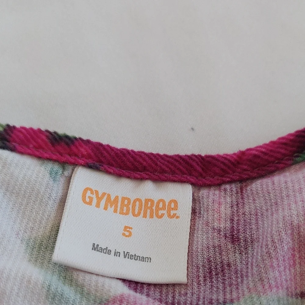 Gymboree Corduroy Floral Dress with Pink and Green Size 5